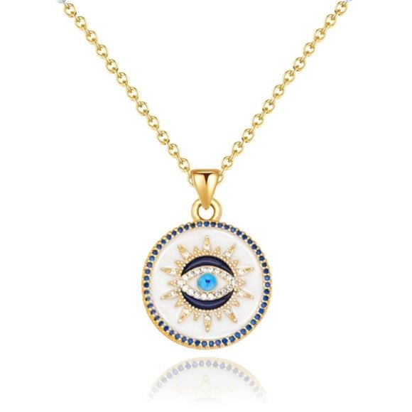 Evil Eye Necklace Gold Protection Necklace | Handmade Evil Eye Jewelry for Women - Picture 3 of 9